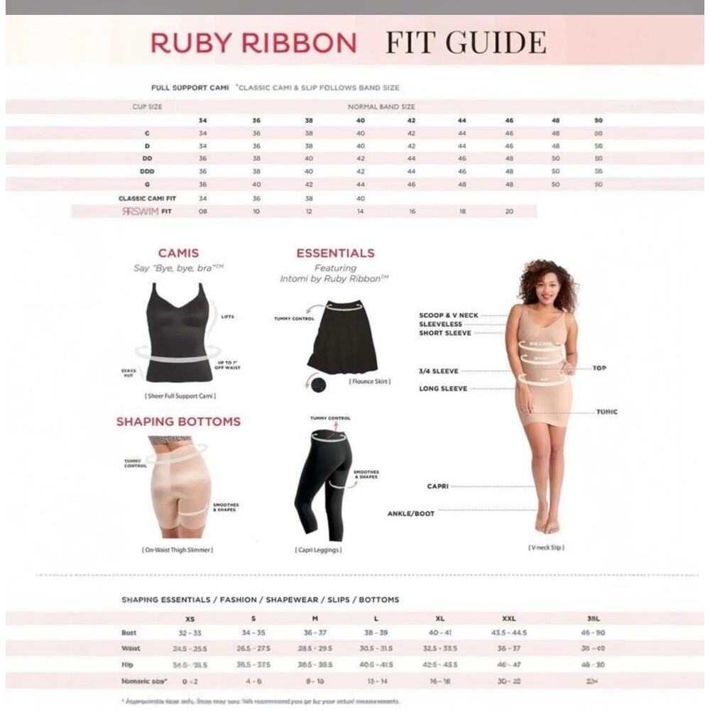 Brand New Ruby Ribbon Women's Size 50 Blue Shaping Smoothing Original Cami - Picture 5 of 9